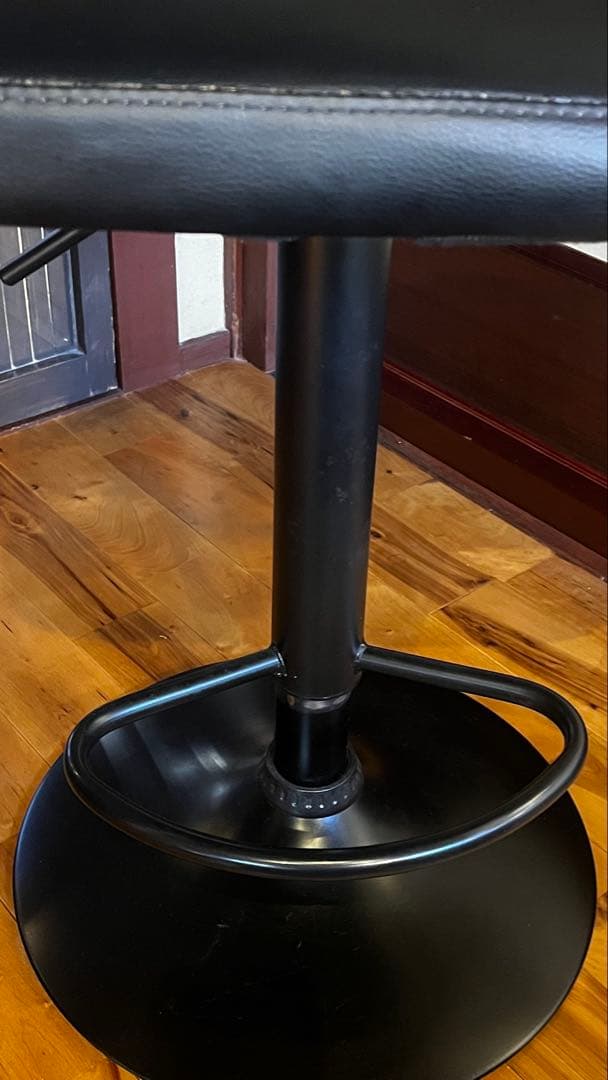 バーチェア　高さ調節可能　東京インテリア　アイアン　レザー　ウォールナット