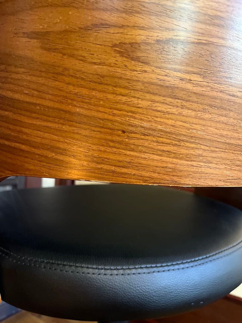 バーチェア　高さ調節可能　東京インテリア　アイアン　レザー　ウォールナット