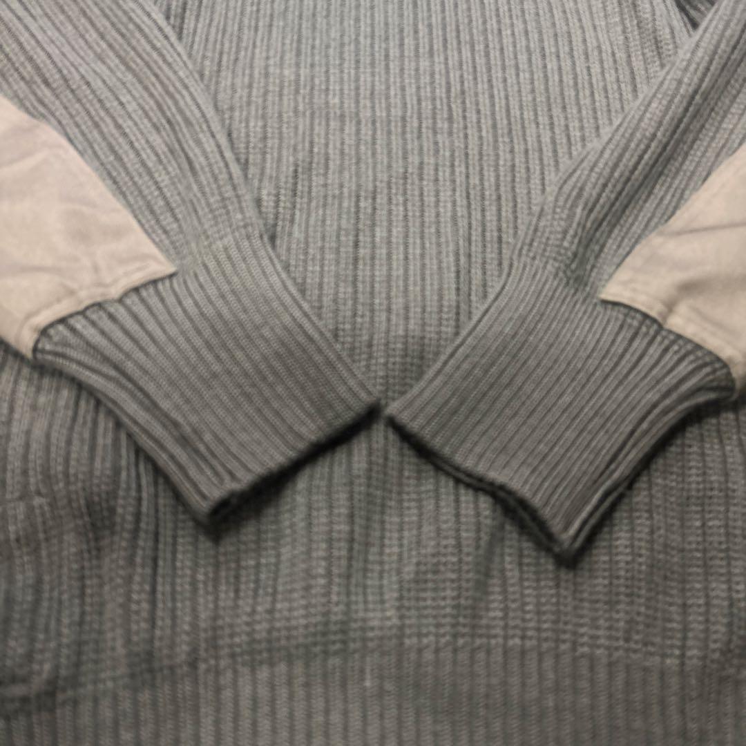 コマンドニット　パッチ付きオリーブグリーンニット　0130o178