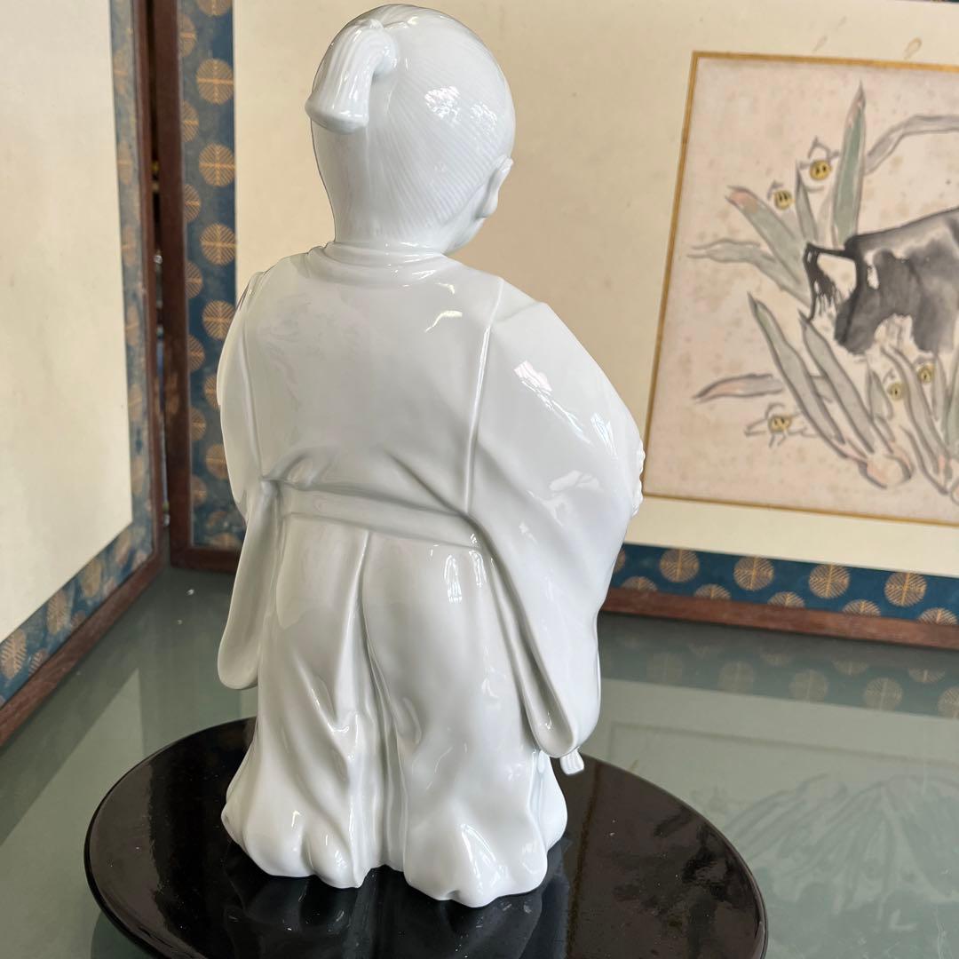 有田焼　白磁　本岡宗山作　弘法大師像？