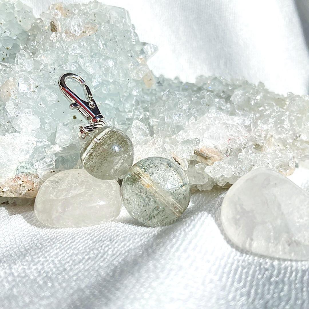 【運気を上げたい！】ひょうたん型 グリーンファントム バックチャーム