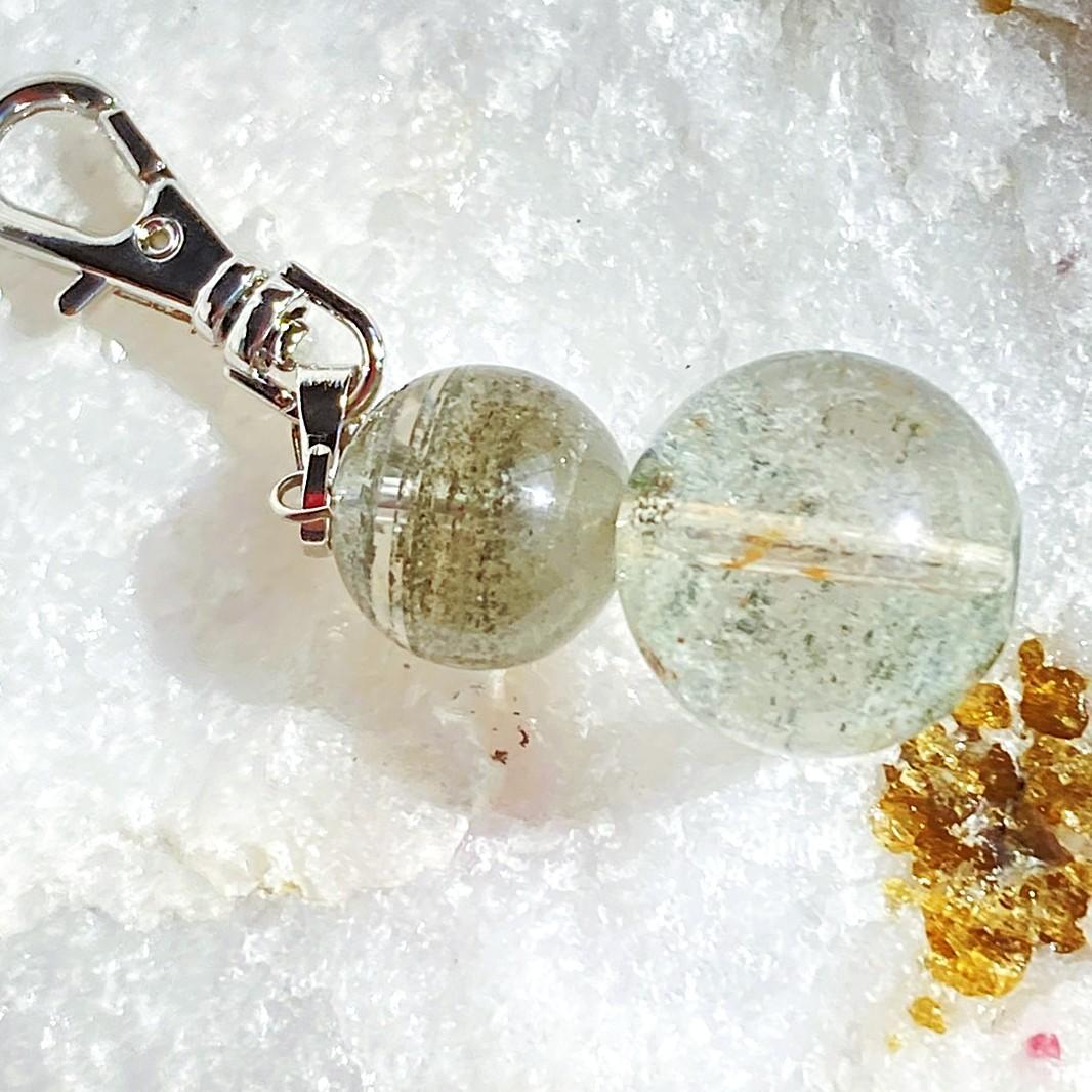 【運気を上げたい！】ひょうたん型 グリーンファントム バックチャーム