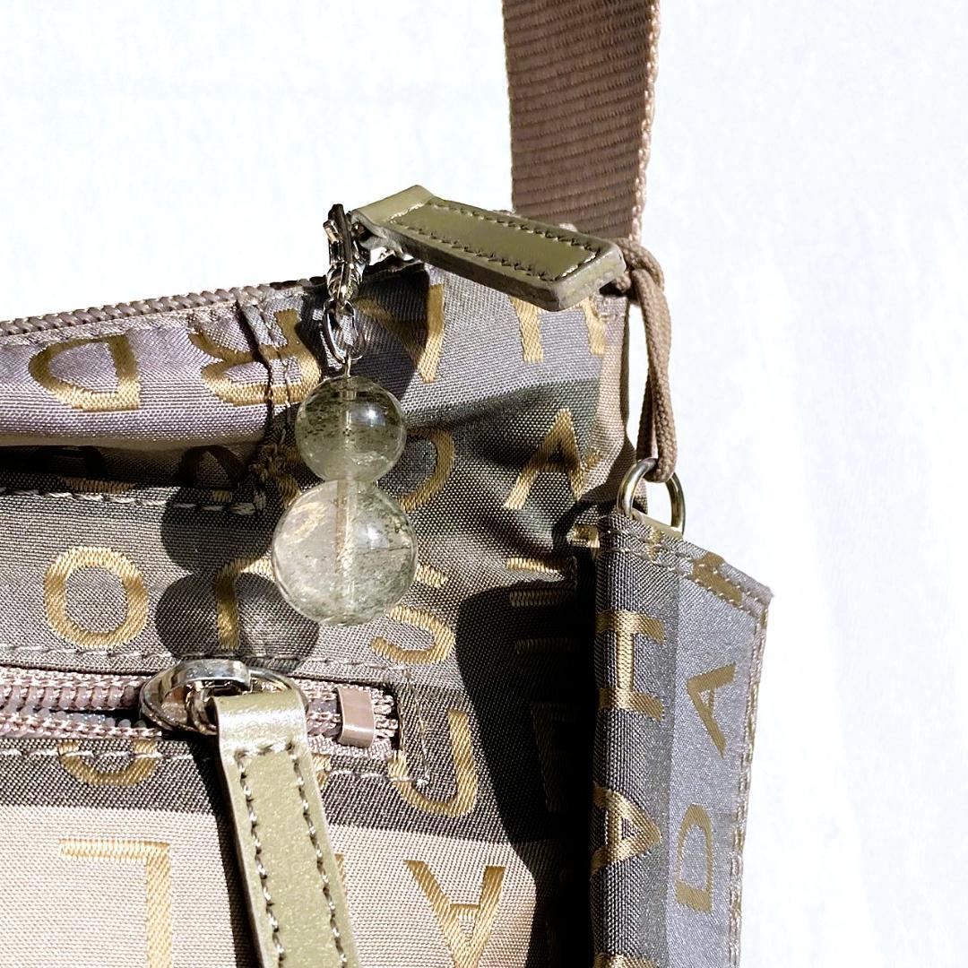 【運気を上げたい！】ひょうたん型 グリーンファントム バックチャーム