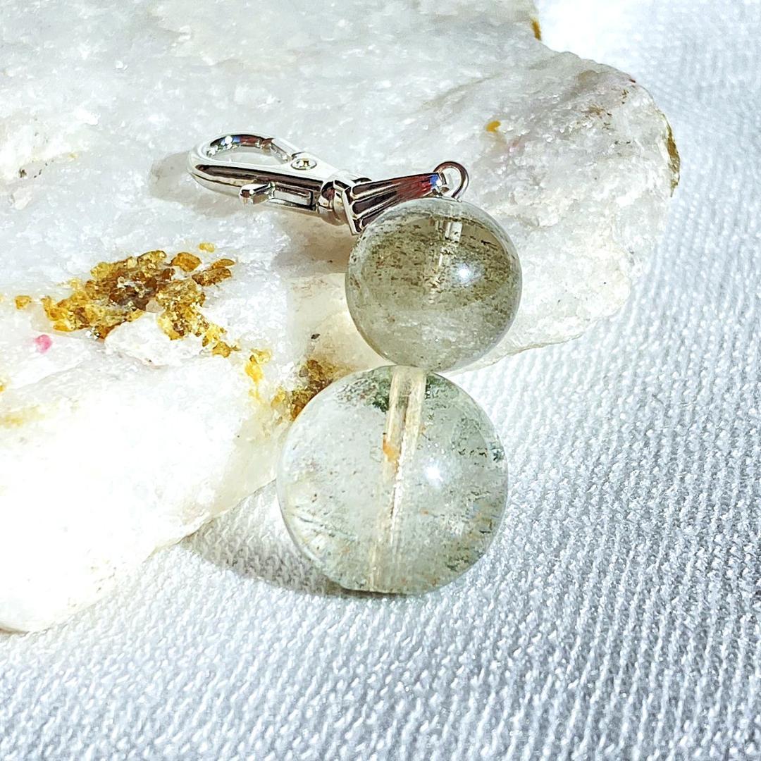 【運気を上げたい！】ひょうたん型 グリーンファントム バックチャーム