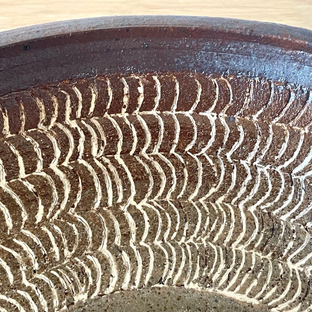 民藝 象嵌の大鉢 一尺一寸 検）バーナード・リーチ 生田和孝