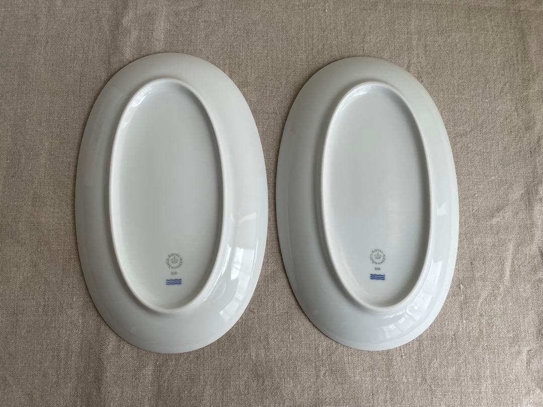 【新品】ロイヤルコペンハーゲン ホワイトフルーテッド オーバルディッシュプレート