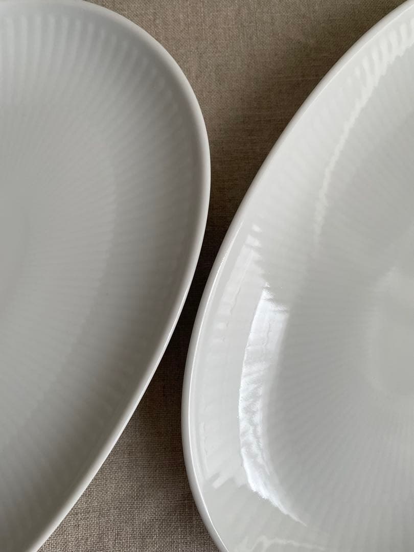 【新品】ロイヤルコペンハーゲン ホワイトフルーテッド オーバルディッシュプレート