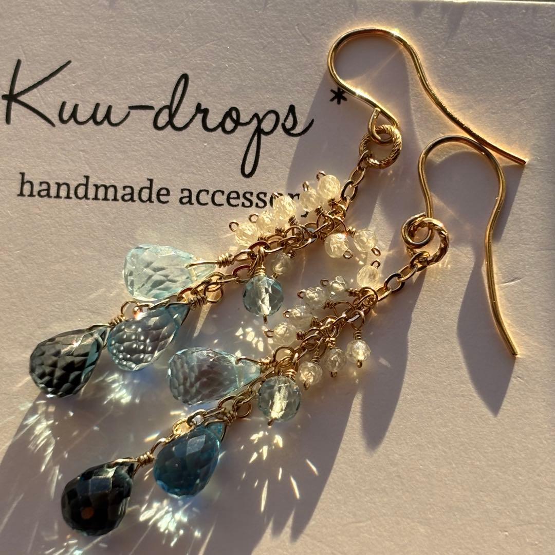 ♦︎ロンドン・スイス・スカイ♦︎ブルートパーズ✴︎14kgfピアスP297