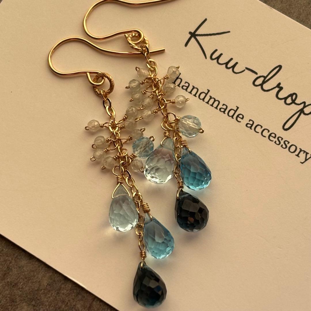 ♦︎ロンドン・スイス・スカイ♦︎ブルートパーズ✴︎14kgfピアスP297