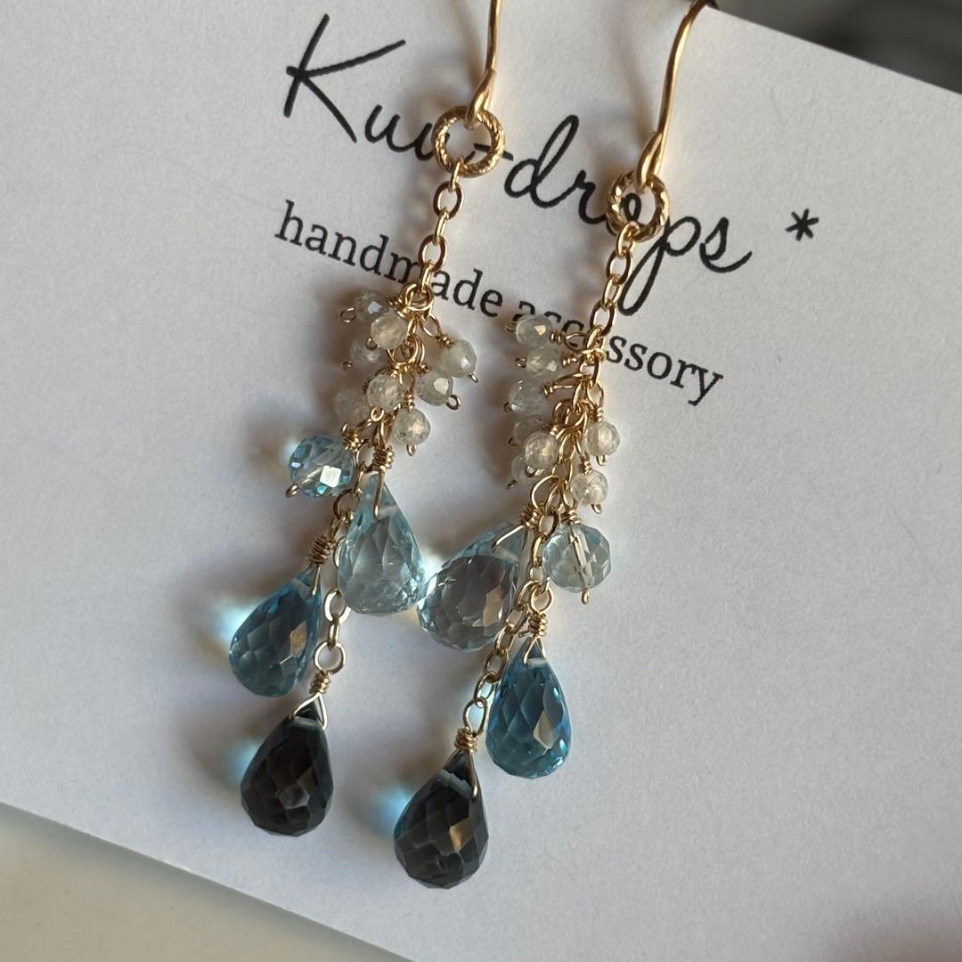 ♦︎ロンドン・スイス・スカイ♦︎ブルートパーズ✴︎14kgfピアスP297