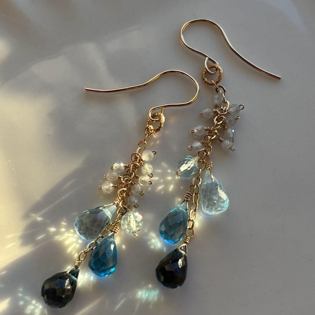 ♦︎ロンドン・スイス・スカイ♦︎ブルートパーズ✴︎14kgfピアスP297