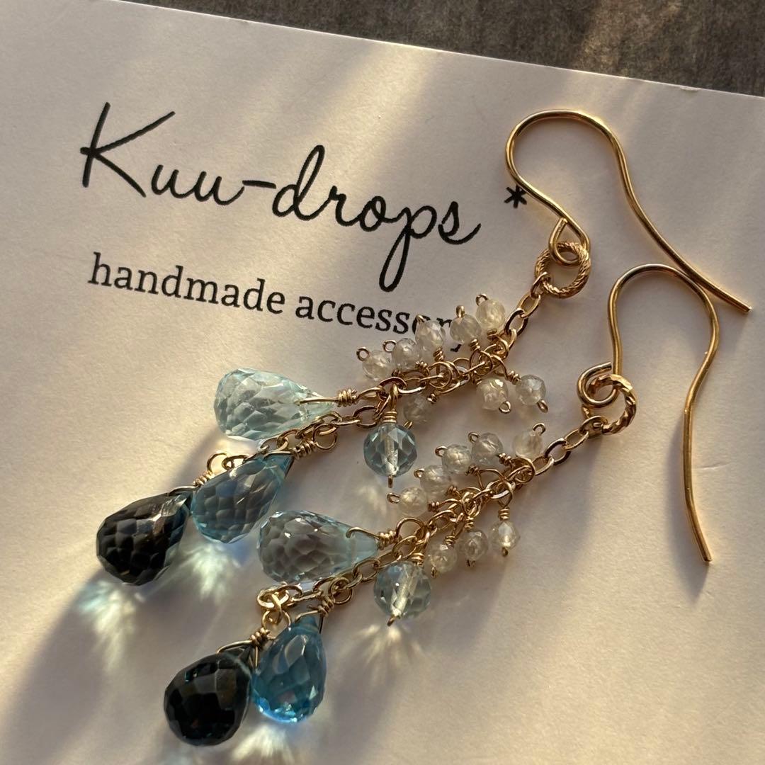 ♦︎ロンドン・スイス・スカイ♦︎ブルートパーズ✴︎14kgfピアスP297