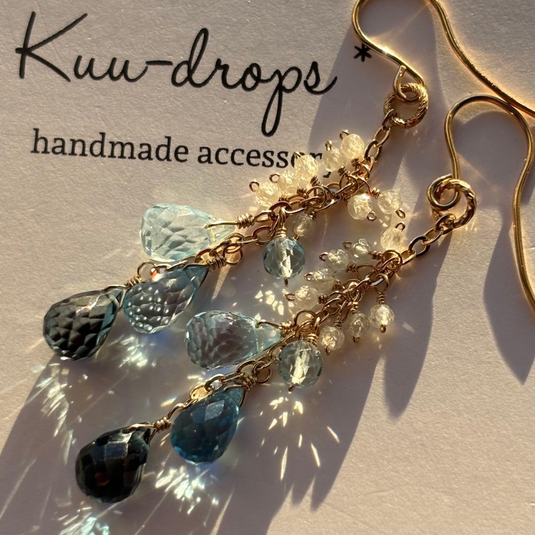 ♦︎ロンドン・スイス・スカイ♦︎ブルートパーズ✴︎14kgfピアスP297