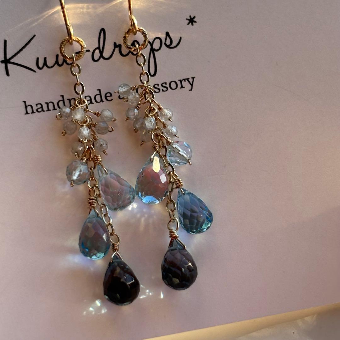 ♦︎ロンドン・スイス・スカイ♦︎ブルートパーズ✴︎14kgfピアスP297