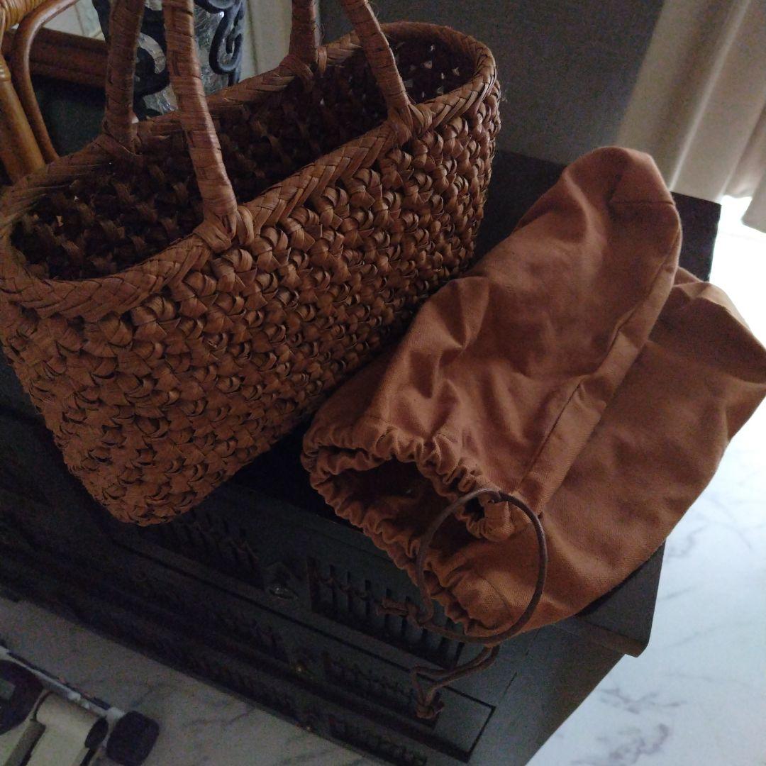 山葡萄　六角花編み籠　着物