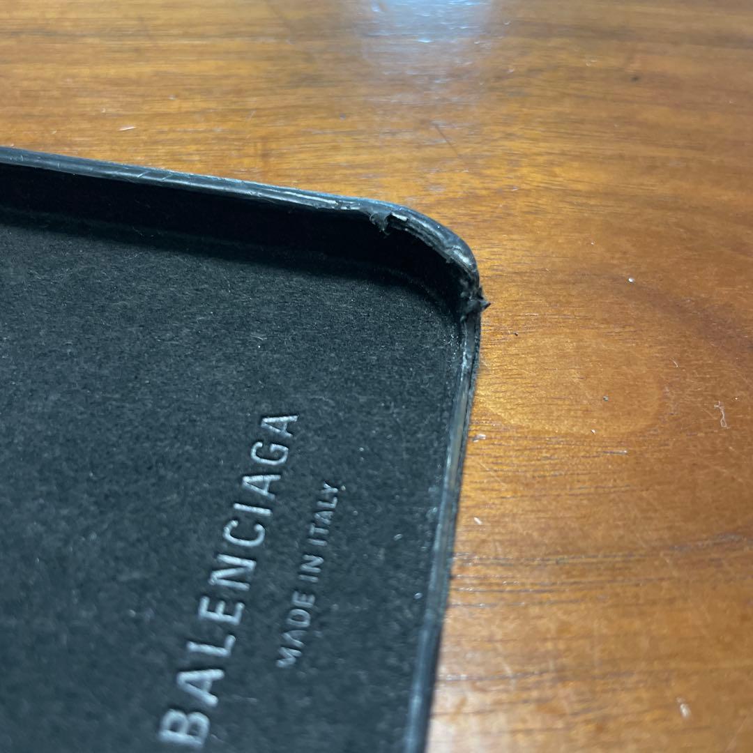 BALENCIAGA ブラックレザー iPhoneケース
