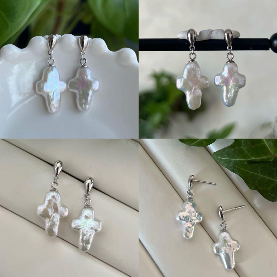 レーガ様 リクエスト 6点 まとめ商品　淡水ピアス　バロックパールピアス