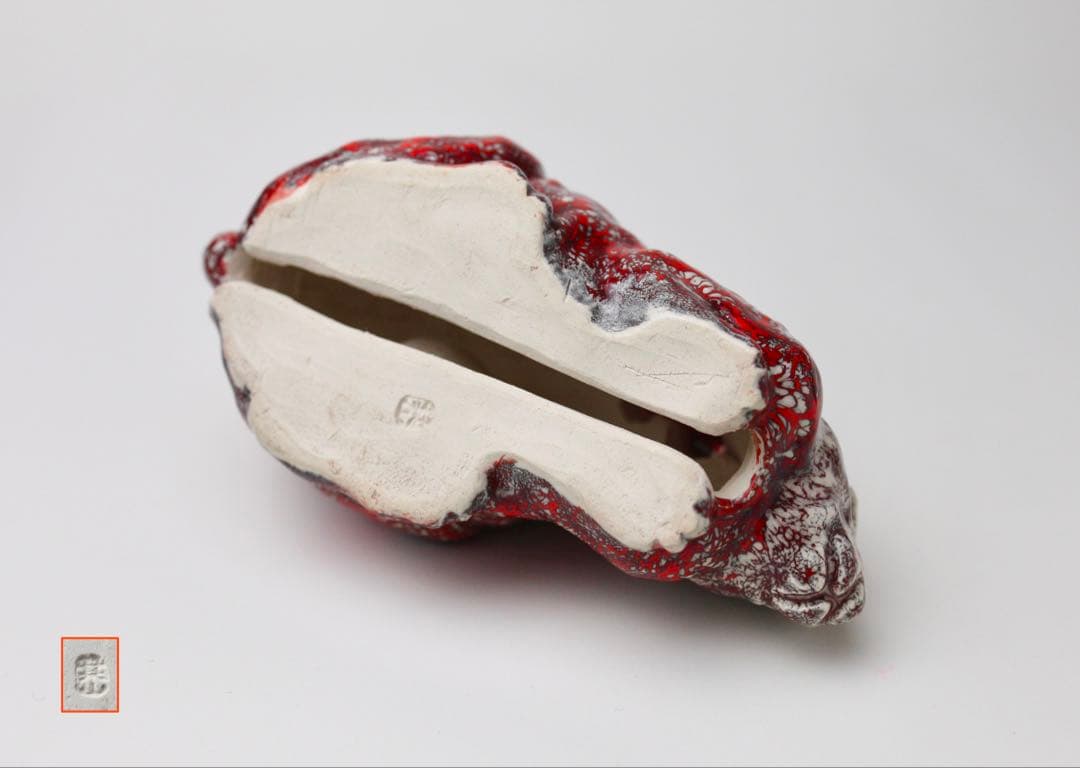 箕面焼　松田箕山　兎　置き物