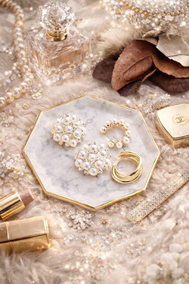 エレガントパールビジュー×2種イヤカフ　ピアス　イヤリング