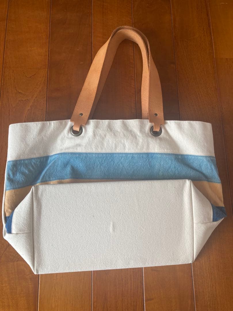 島藍農園 simaai 帆布 トートバッグ 藍染 牛革持ち手