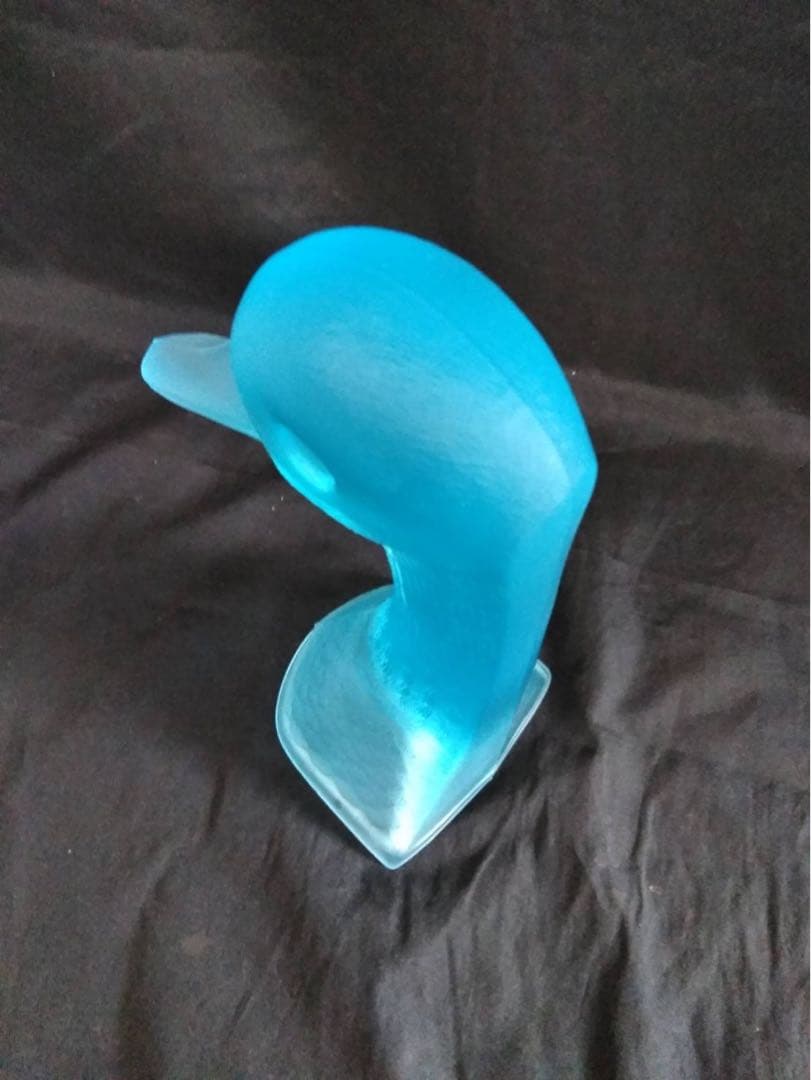 鴨　カモ　置物　オブジェ　ガラス　ブルーガラス