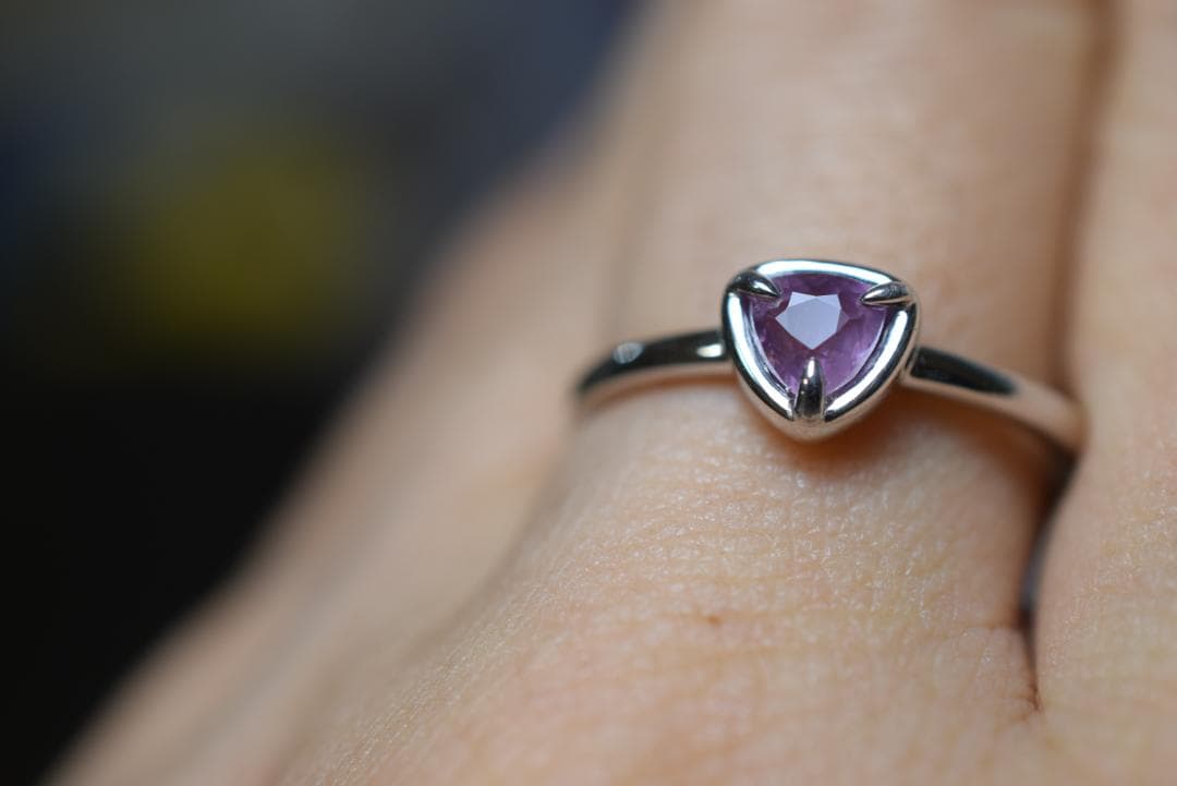 RG10-174 シルバー 非加熱 京藤色 スピネル リング ミャンマー産 指輪