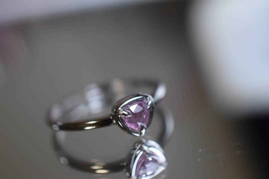 RG10-174 シルバー 非加熱 京藤色 スピネル リング ミャンマー産 指輪