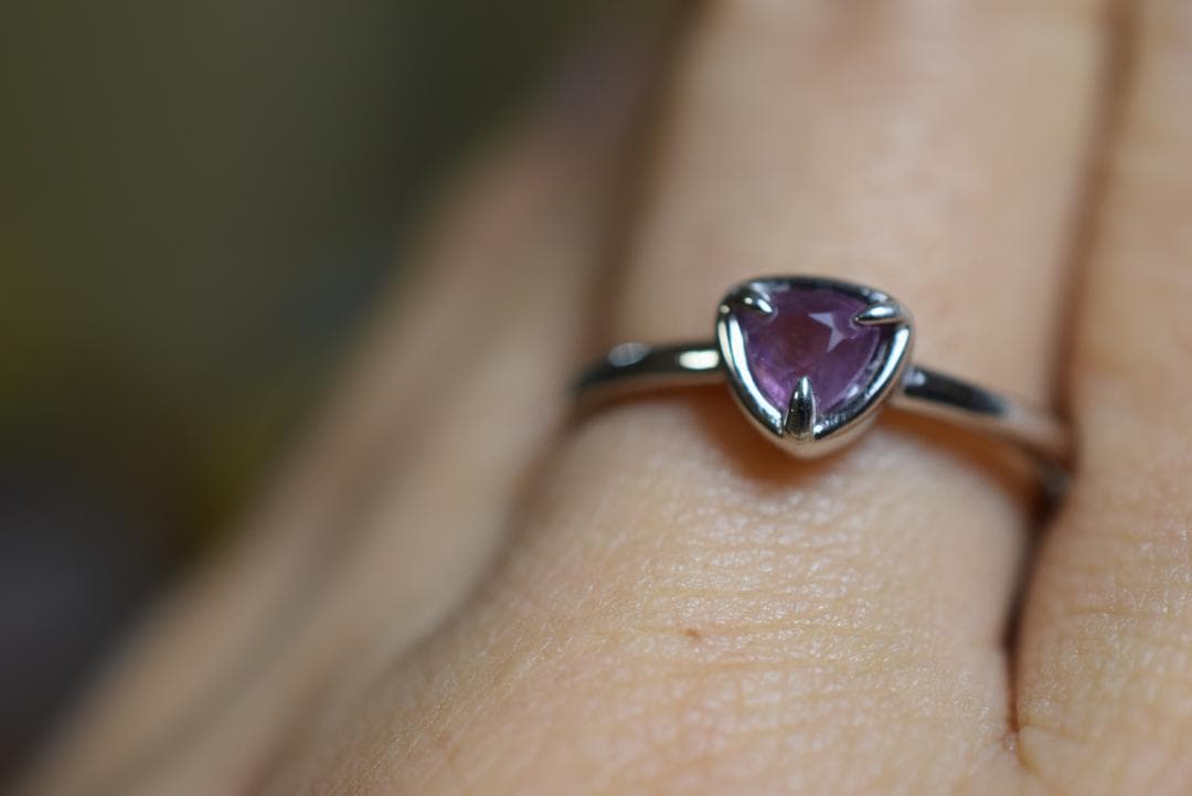 RG10-174 シルバー 非加熱 京藤色 スピネル リング ミャンマー産 指輪