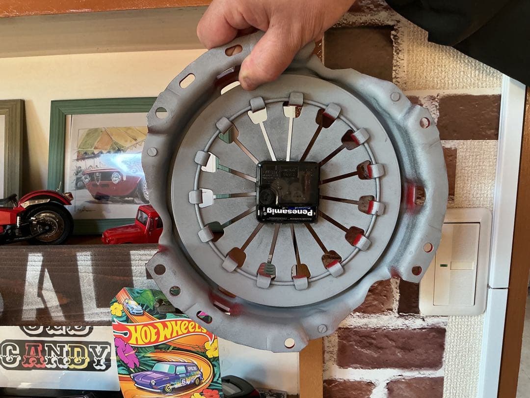 オシャレなクラッチプレート デザイン 壁掛け時計 アンティーク調