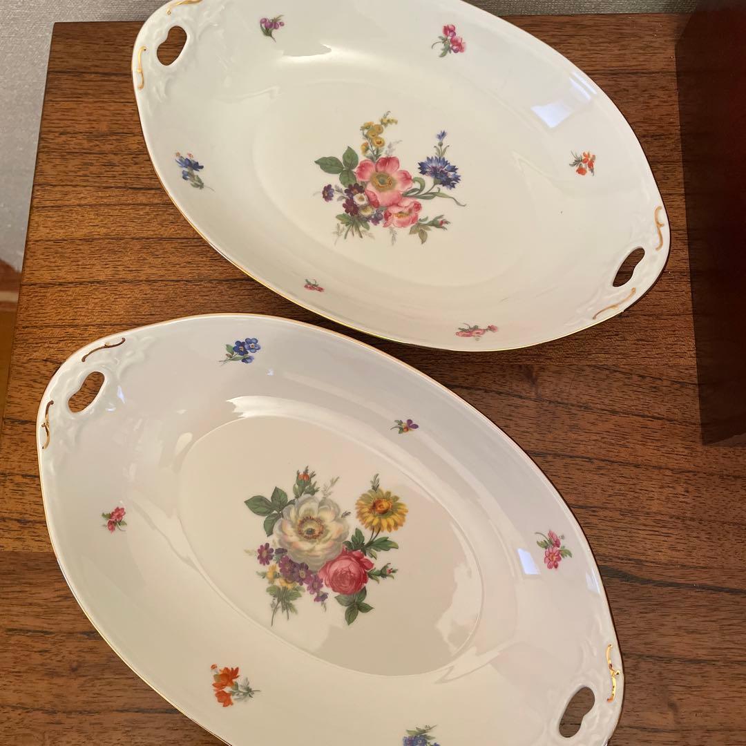 ドイツ　フュルステンベルグ　オーバルプレート　深皿　二枚　ヴィンテージ