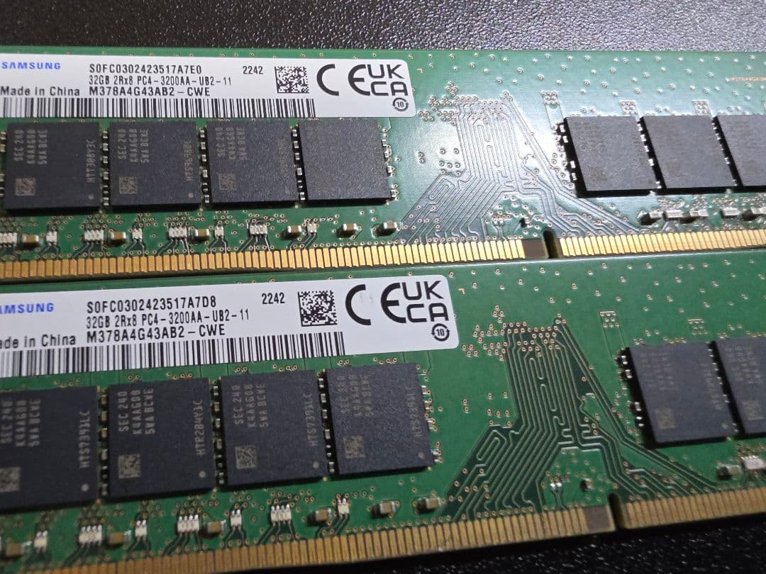 ゆ*き様 オ*郎様 Samsung DDR4-3200MHz 32GB メモリ2