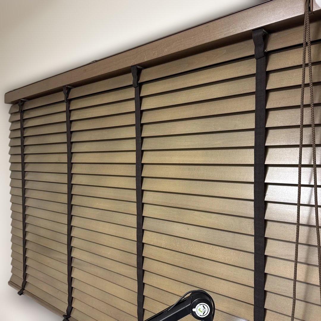 美品タチカワブラインド ウッドブラインド 木製 ラダーテープ 腰高窓用　残2機