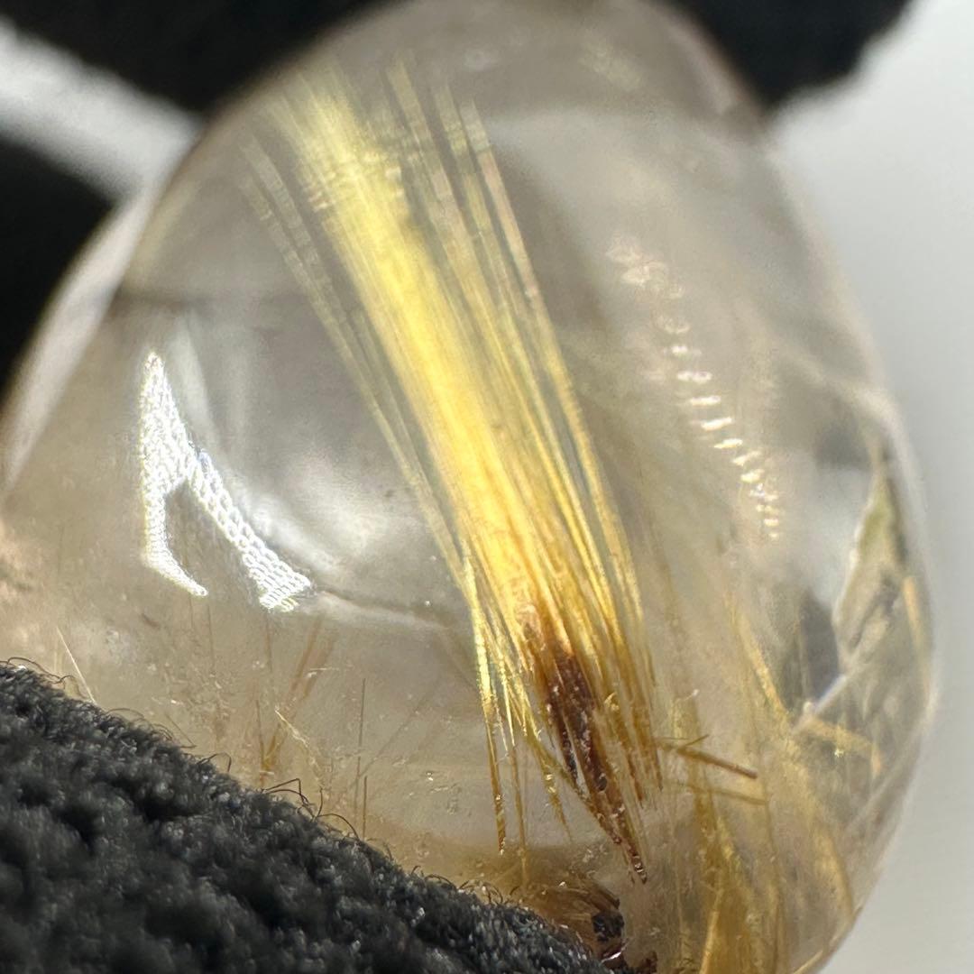 タイチンルチルクォーツ ペンダントトップ用ルース　天然石 金針天然石 しずく