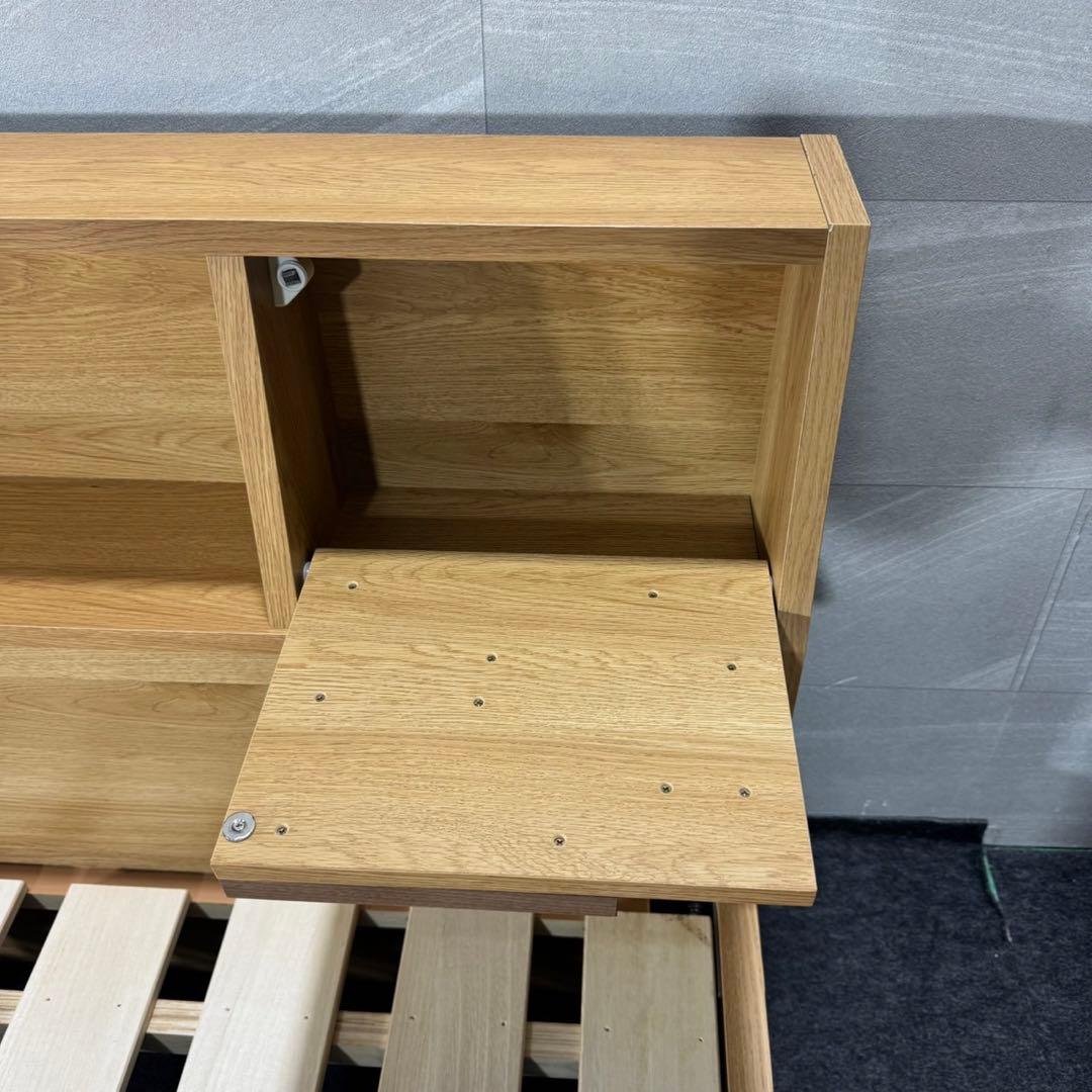 モーブル ベッドフレーム ダブルサイズ モズ 収納扉 コンセント d5171