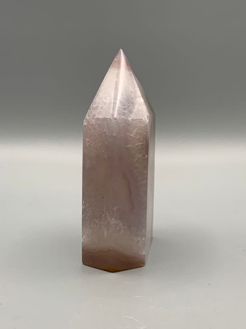 アゲートクリスタル置物 ピンクグレー