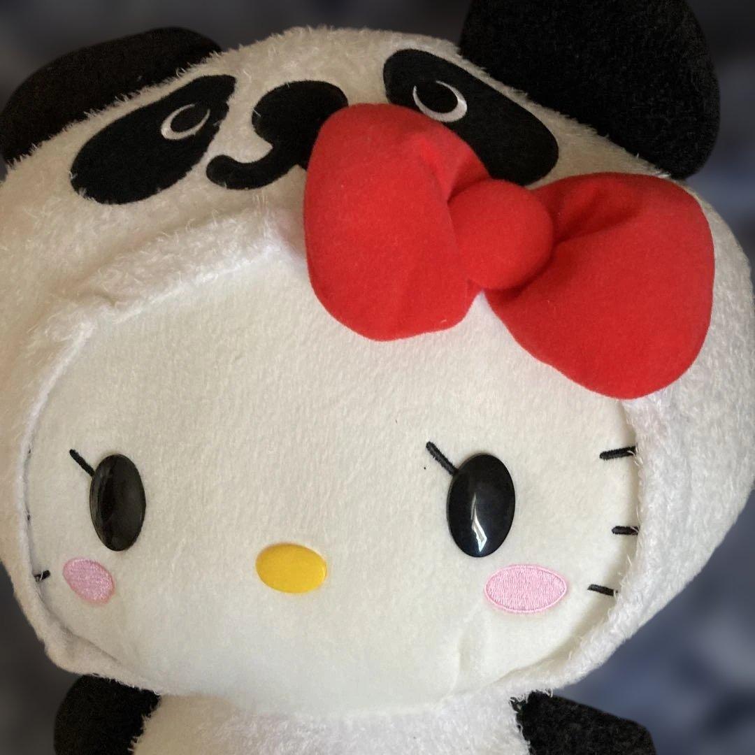 平成レトロ ハローキティ パンダ BIG ぬいぐるみ （2011年製 景品）レア