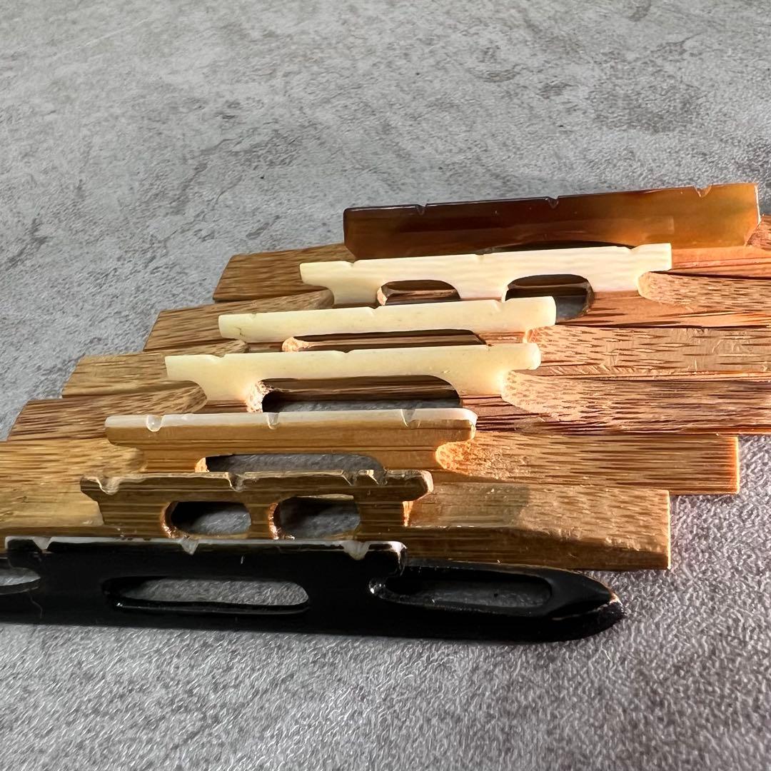 津軽三味線用　駒　7個セット　竹　べっ甲　自然素材　義太夫　和楽器　弦楽器