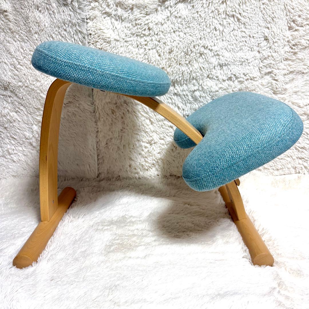 【美品】バランスチェア イージー balans Easy ライトブルー　リボ