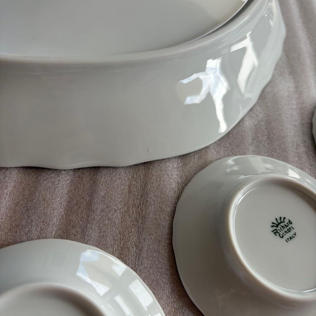 リチャードジノリ ベッキオホワイト 豆皿5枚&ひし形ディッシュ セット