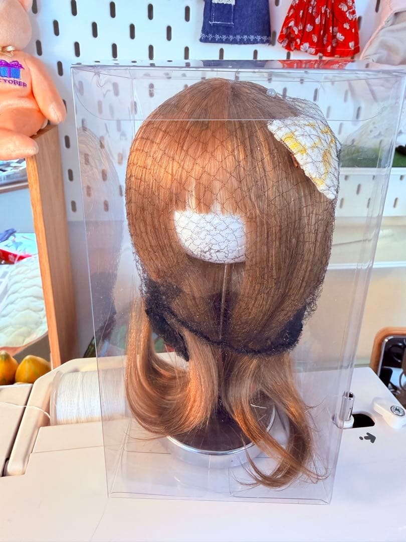 作家様製 モヘアウィッグ ブライス用 ナチュラルブラウン ＋アイチップおまけ