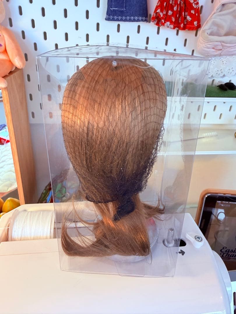 作家様製 モヘアウィッグ ブライス用 ナチュラルブラウン ＋アイチップおまけ
