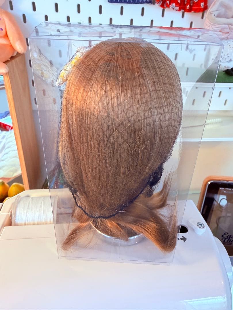 作家様製 モヘアウィッグ ブライス用 ナチュラルブラウン ＋アイチップおまけ