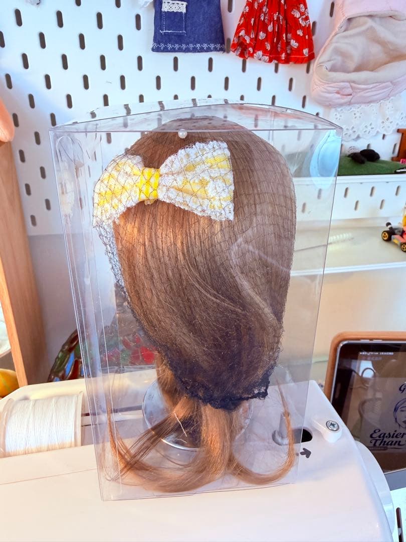 作家様製 モヘアウィッグ ブライス用 ナチュラルブラウン ＋アイチップおまけ