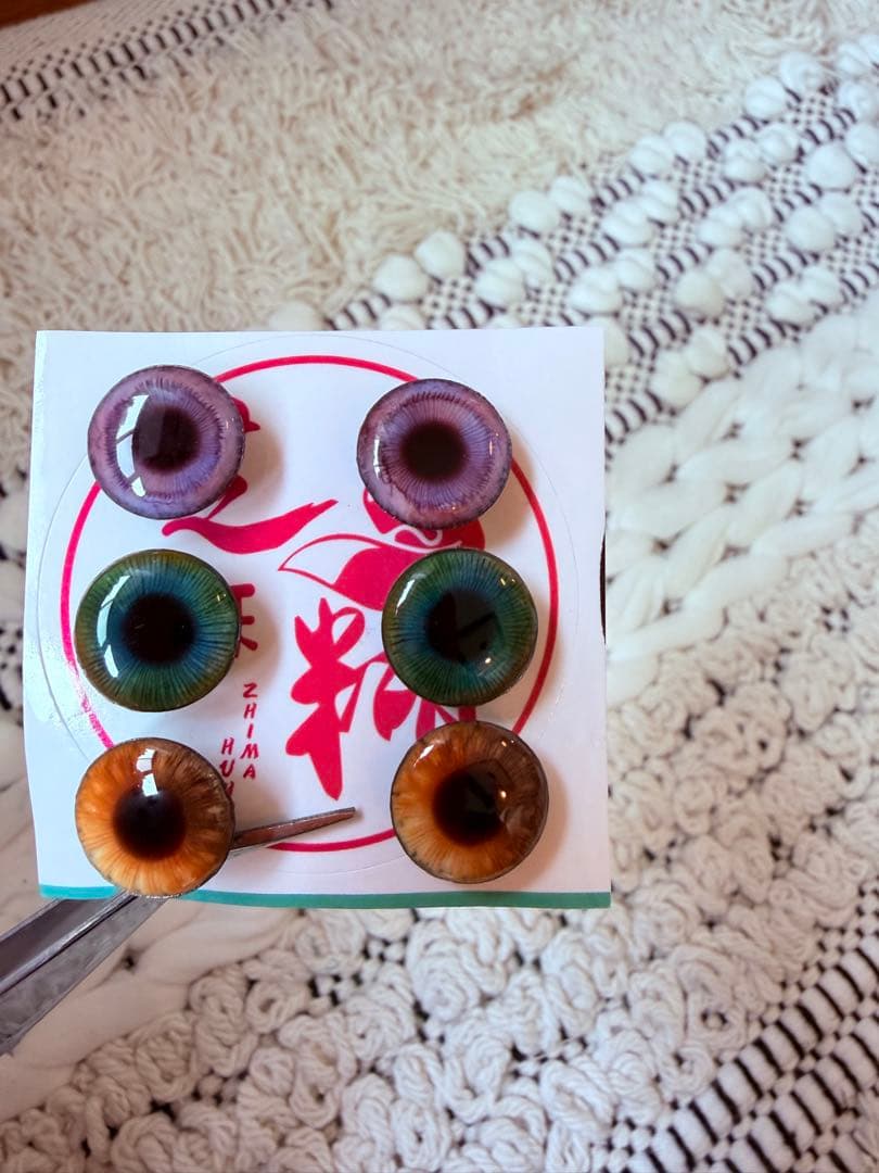 作家様製 モヘアウィッグ ブライス用 ナチュラルブラウン ＋アイチップおまけ