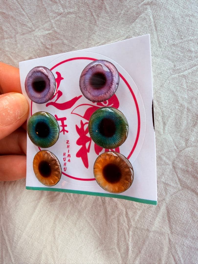 作家様製 モヘアウィッグ ブライス用 ナチュラルブラウン ＋アイチップおまけ