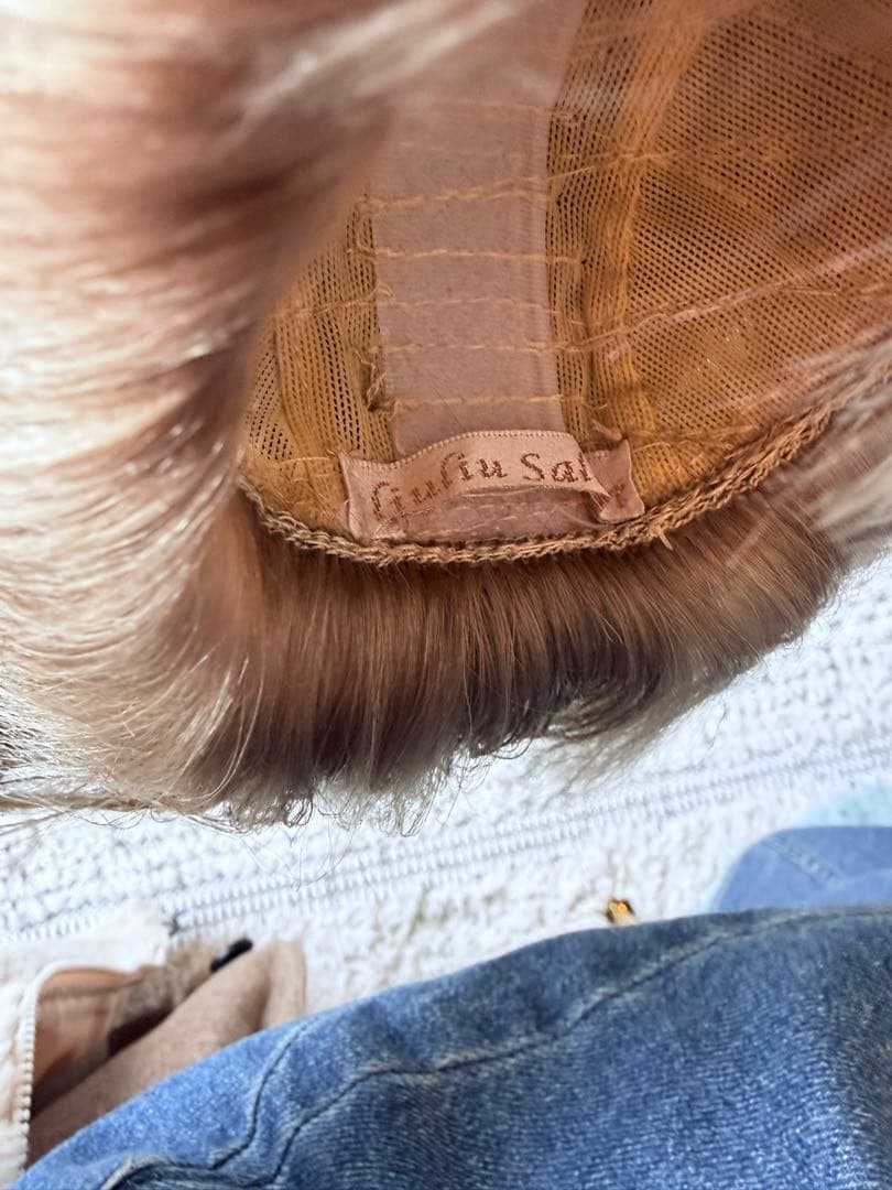 作家様製 モヘアウィッグ ブライス用 ナチュラルブラウン ＋アイチップおまけ