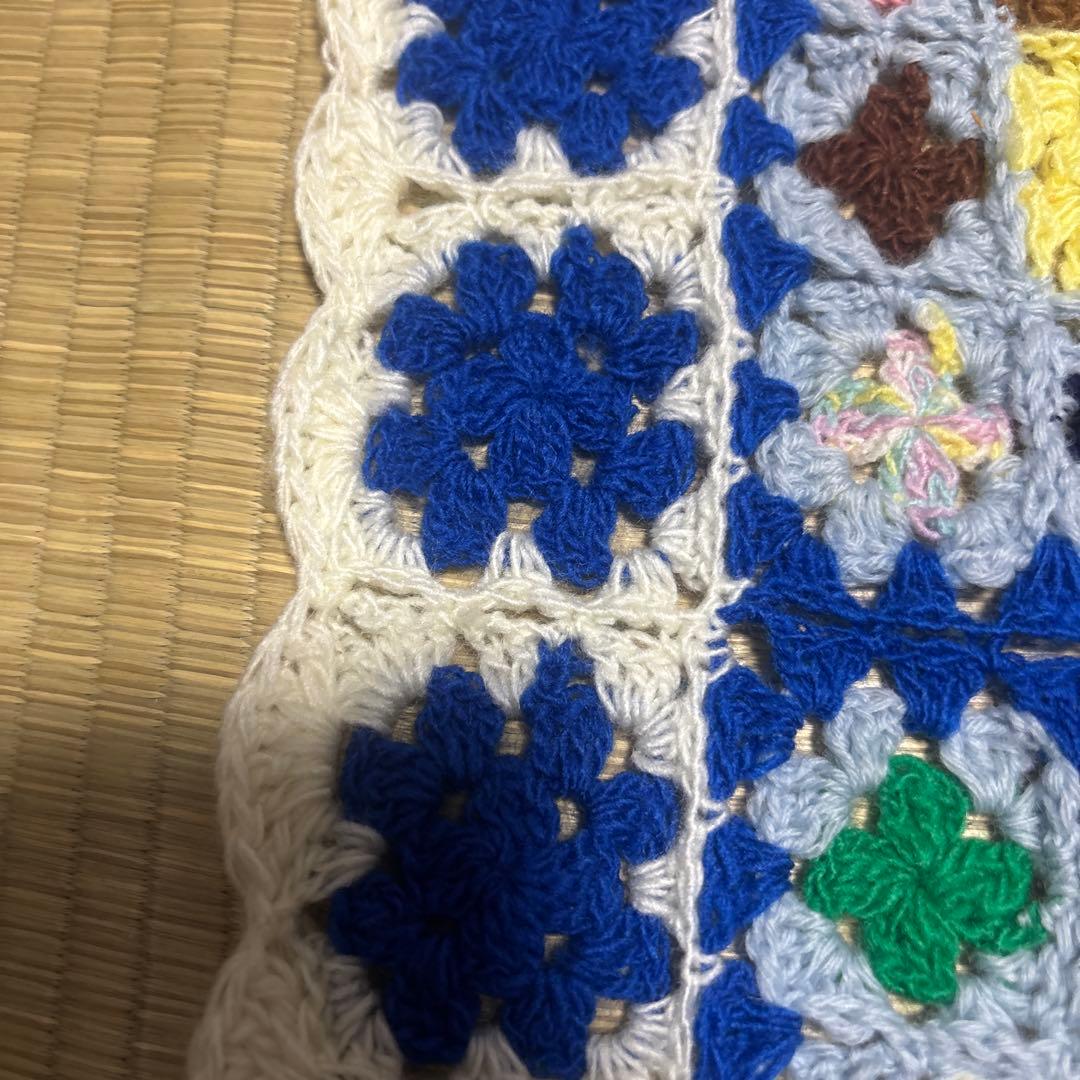圧縮発送カラフルな手編みブランケットハンドメイド