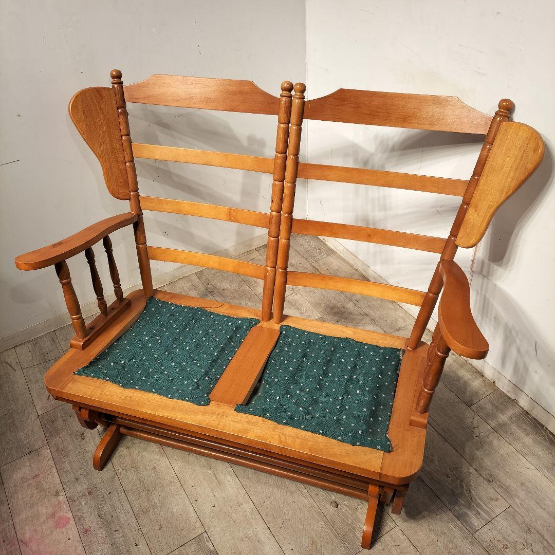 M♦希少　グライダーロッキングチェア　英国　 2人掛け　アメリカンカントリー