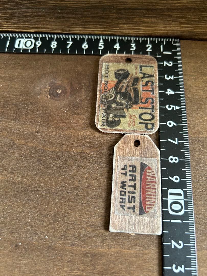 vintageウッドタグ　No.417