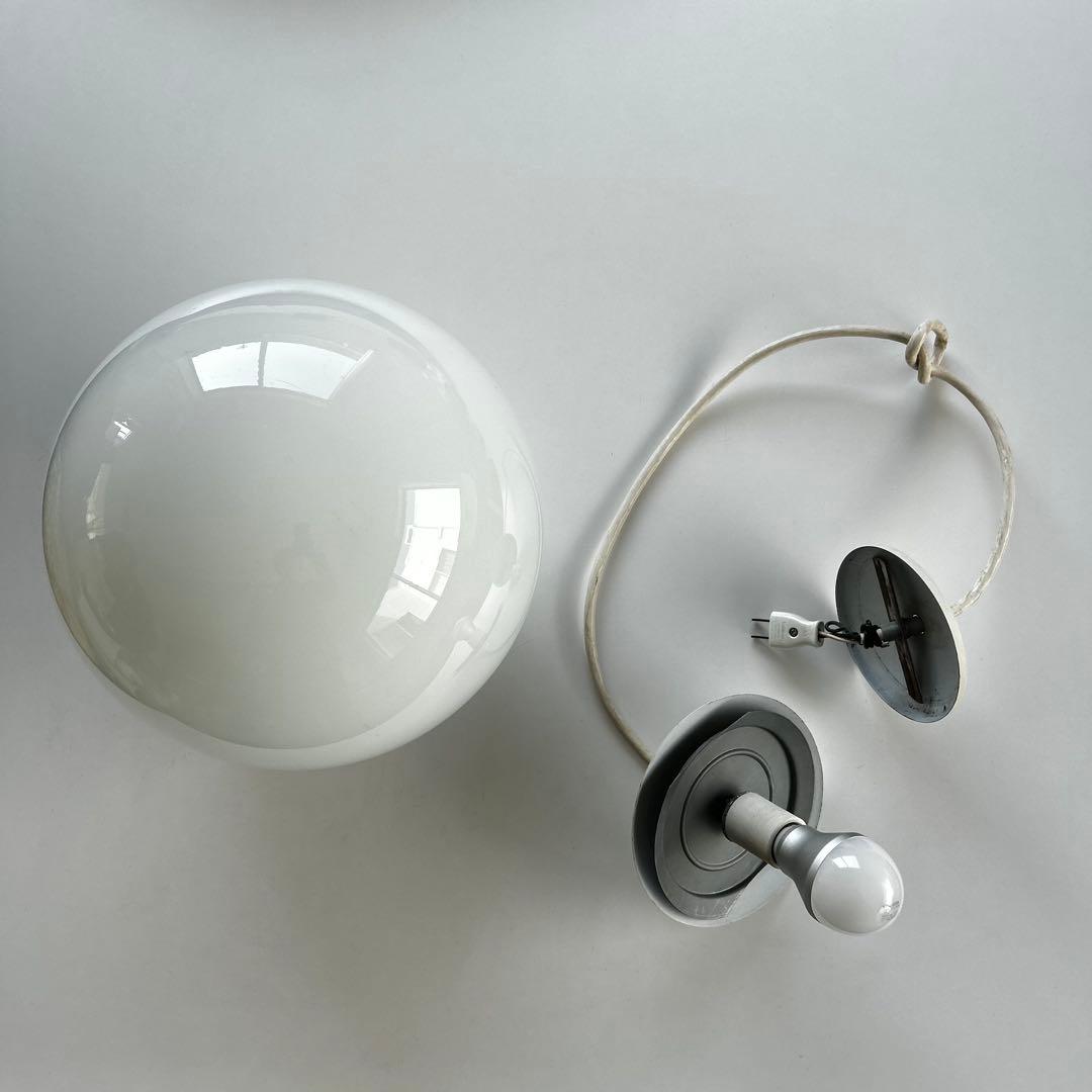 ヴィンテージ 乳白 ガラス ライト 球形 東芝 昭和レトロ ペンダントライト